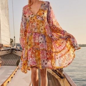 Johnny Was Renee Silk Mini Dress S